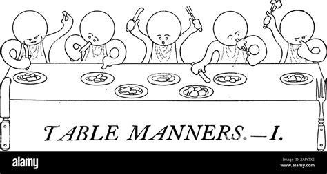 Table Manners Clipart Black And White Fish