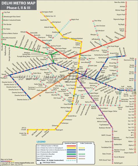 Delhi Metro Map and Route of Orange, Red, Green, Violet, Blue and ...