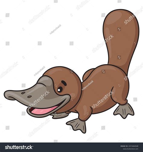 Illustration Cute Cartoon Platypus Stock Vector (Royalty Free ...