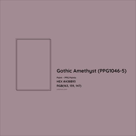 PPG Paints Gothic Amethyst (PPG1046-5) Paint color codes, similar ...