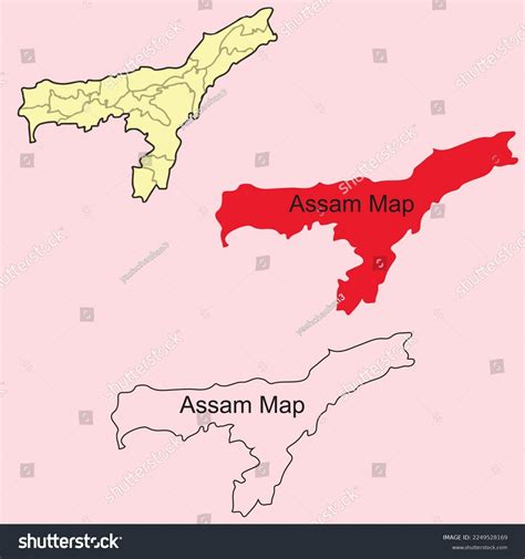 Map of Assam, Assam map image, assam map outline - Royalty Free Stock ...