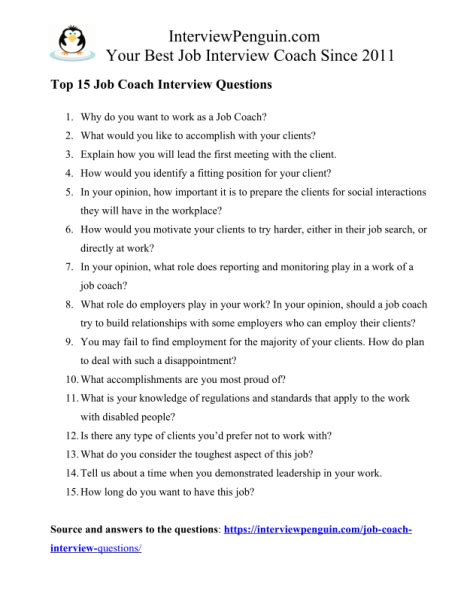 Top 15 Job Coach Interview Questions & Answers [2021 Edition]