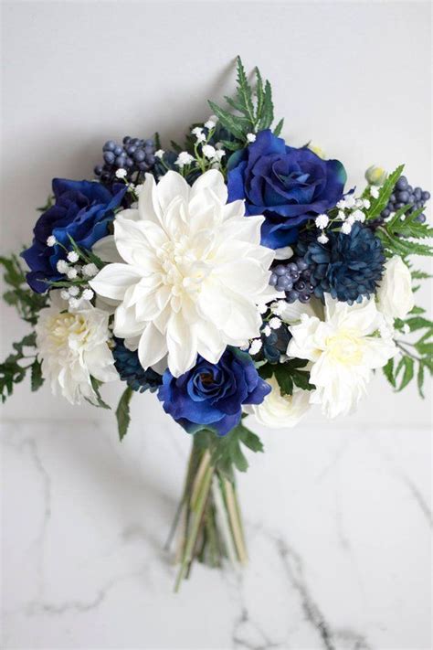 Navy Bouquet, Blue Bouquet, Blue and White Bouquet, Blue Bouquet, Navy ...