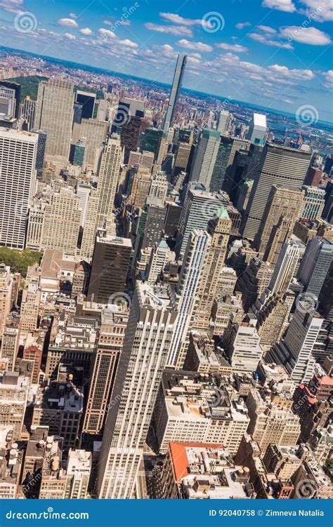 New York City Manhattan Skyline Aerial View Stock Photo - Image of ...