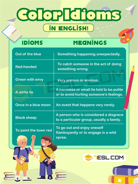 45+ Color Idioms in English with Definitions and Examples