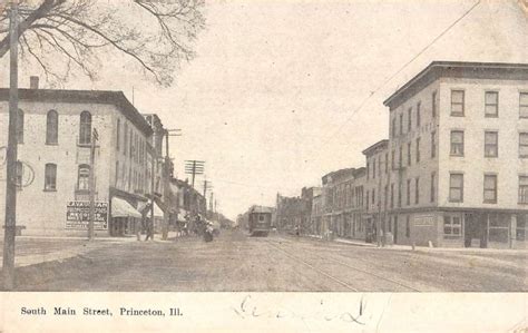 Princeton Illinois South Main Street Scene Antique Postcard K68569 ...