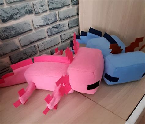 Minecraft Axolotl plush Blue Pink Yellow Brown green Stuffed | Etsy