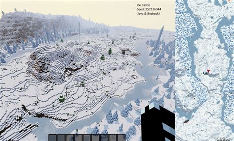 Minecraft Redditor finds good seed for building an Ice Castle in-game