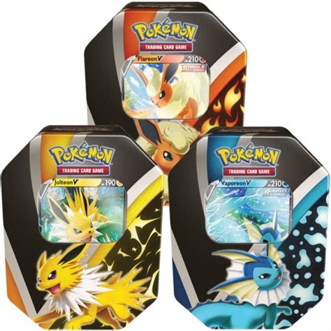 Pokemon Trading Card Game Eevee Evolutions Tin Bundle | Set of Three Tins - Trading Card Games ...