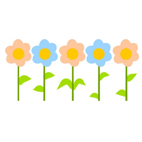 Different flowers in a row. Summer plants. 5645730 Vector Art at Vecteezy