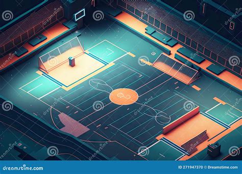 Indoor Sports Ground Designed for Playing Basketball, Generative Ai Stock Illustration ...