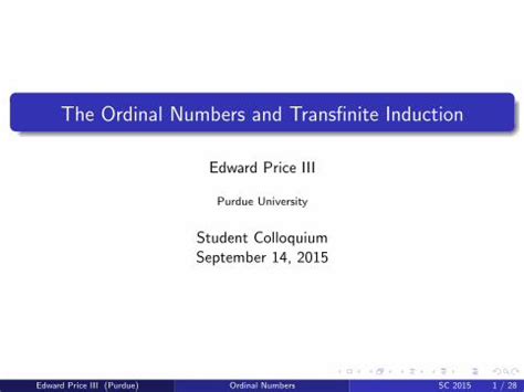 (PDF) The Ordinal Numbers and Transfinite Inductionprice79 ...