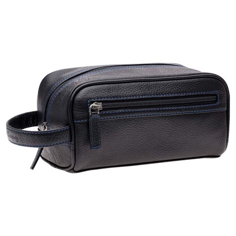 Black Leather Toiletry Bag | Leather toiletry bag, Toiletry bag, Mens ...