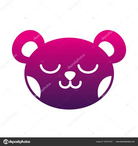 Silhouette Sleeping Bear Head Cute Animal Vector Illustration Stock Illustration by ©stockgiu ...