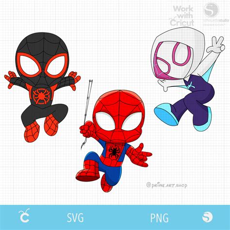 3 Spidey amazing friends Superhero Svg, Ghost Spider svg, Ba - Inspire ...