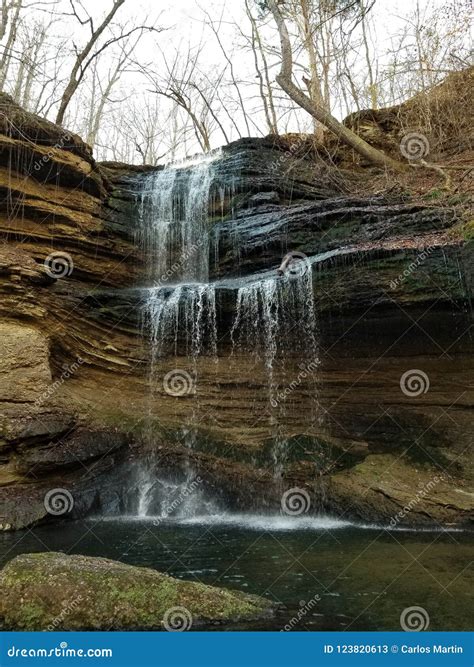 Serene waterfall stock image. Image of waterfall, peacefulness - 123820613