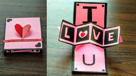 How to make Love pop up greeting card | I Love You Pop Up Card | EASY CARD FOR Valentine's ...