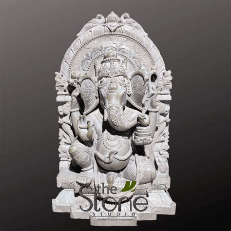 Lord Ganesha Idol 12" Buy Uniquely Carved - The Stone Studio