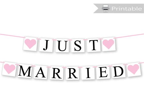 Printable Just Married Banner - DIY Wedding Reception Decor – Celebrating Together