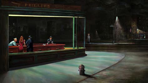 Nighthawks Painting at PaintingValley.com | Explore collection of ...