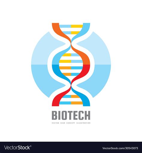 Dna biotechnology - logo template concept Vector Image