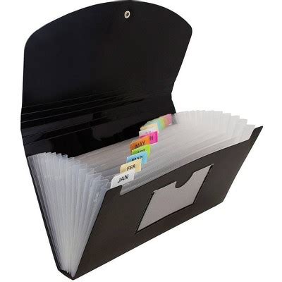 Jam Paper 5" X 10 1/2" 13 Pocket Plastic Expanding File Folder - Check ...