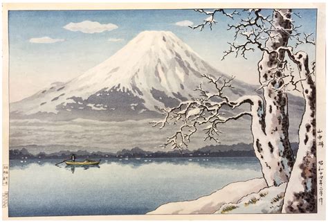 Lake Yamanaka in Winter Tsuchiya Koitsu | Woodblock Prints World