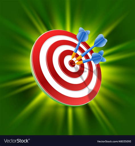 Target with darts 3d art Royalty Free Vector Image