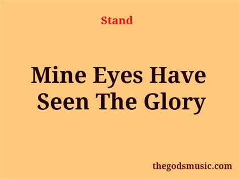 Mine Eyes Have Seen The Glory Christian Song Lyrics