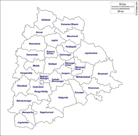 Telangana Map | Free Maps, World map, Outline map