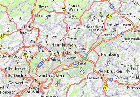 Map of Neunkirchen - Michelin Neunkirchen map - ViaMichelin