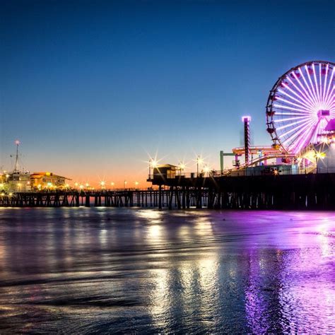 Santa Monica Pier Ferris Wheel California Los Angeles USA Beach | Los angeles vacation, Usa ...