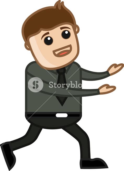 Hand Out - Office Corporate Cartoon People Royalty-Free Stock Image - Storyblocks