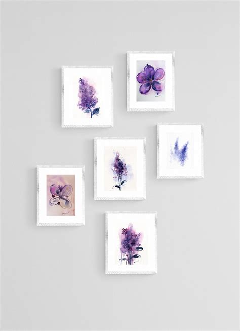 Lilac Painting Original Purple Flower Watercolor Wall Art | Etsy