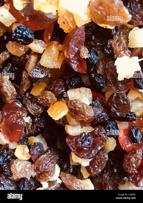 dried fruit Christmas Cake ingredients Stock Photo - Alamy