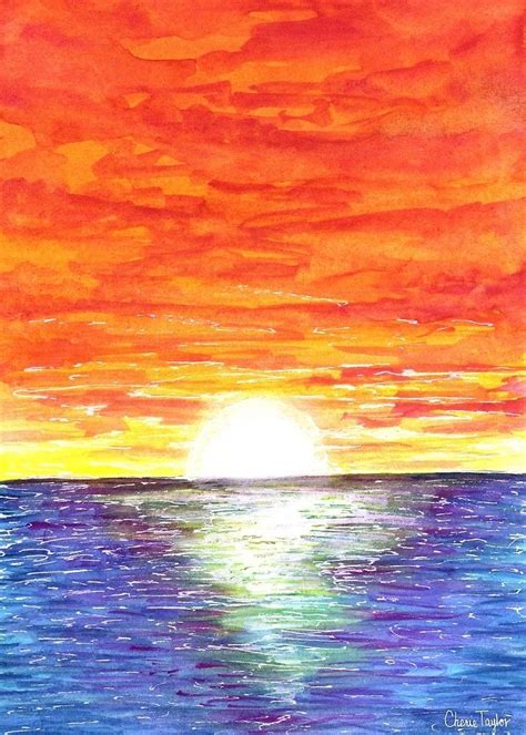 Large Ocean Abstract Painting Sunrise Seascape Painting Yellow Texture ...