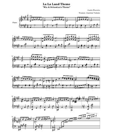 🎸 La La Land Sheet Music PDF - Free Download (PRINTABLE)