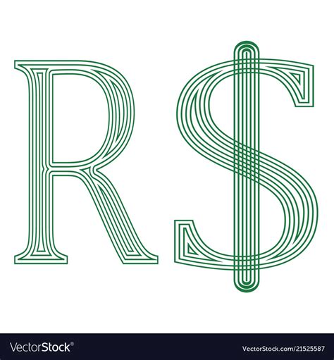 Real brazil currency symbol Royalty Free Vector Image