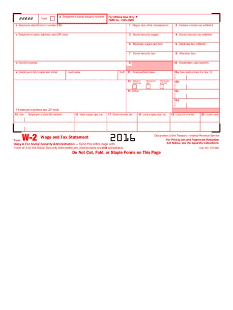 2016 Form IRS W-2 Fill Online, Printable, Fillable, Blank - pdfFiller