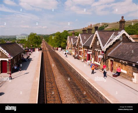 Settle railway station on the Settle to Carlisle railway line.Yorkshire Dales Stock Photo - Alamy