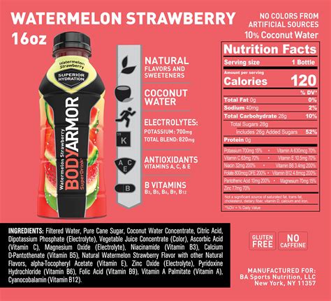 Body Armor Drink Nutrition Facts | Besto Blog