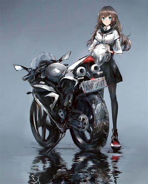 Anime Motorcycle Girl