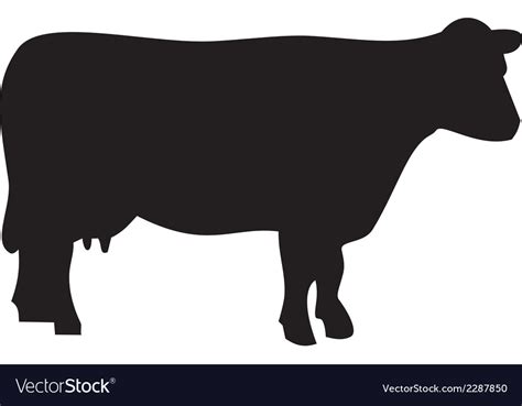 Black cow silhouette Royalty Free Vector Image