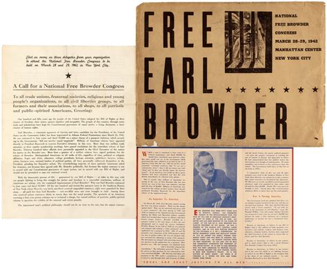 Hake's - COMMUNIST NATIONAL FREE EARL BROWDER CONGRESS FLYER, TICKET ...