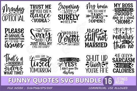 Funny Quotes SVG Bundle | Illustrations ~ Creative Market