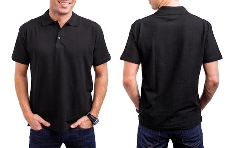 Premium Photo | Man's black polo shirt mockup