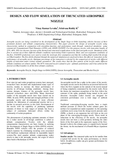 (PDF) Aerospike Nozzle Design and Flow Simulation Analysis