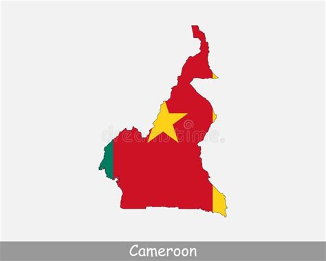 Cameroon Map Flag. Map of Cameroon with the Cameroonian National Flag Isolated on White ...