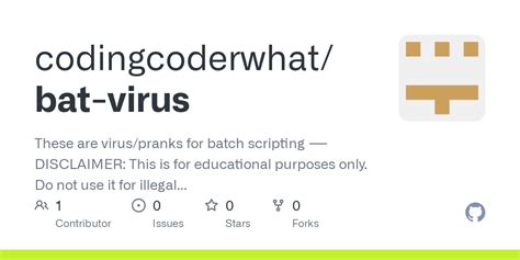 GitHub - codingcoderwhat/bat-virus: These are virus/pranks for batch ...