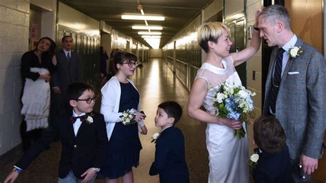 Clifton NJ high school sweethearts wed in hallway where they first met